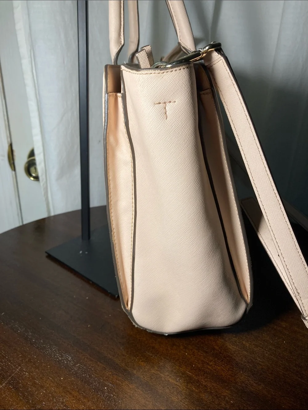 Tory Burch Robinson Large Pale Leather Satchel with Detachable Strap